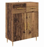 VidaXL Dressoir met lade Oud Hout 69,5 x 34 x 90 cm Bewerkt hout
