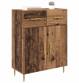 VidaXL Dressoir met lade Oud Hout 69,5 x 34 x 90 cm Bewerkt hout