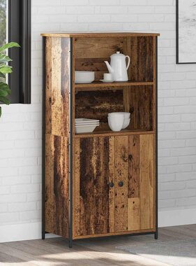 VidaXL Highboard Oud Hout 62 x 36 x 121,5 cm Bewerkt hout