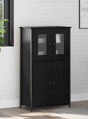 VidaXL Highboard Zwart Eiken 62 x 32 x 106,5 cm Bewerkt hout