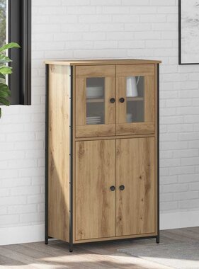 VidaXL Highboard Artisan Eiken 62 x 32 x 106,5 cm Bewerkt hout