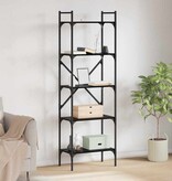 VidaXL Boekenkast Zwart Eiken 56 x 32 x 174 cm Bewerkt hout