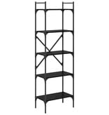 VidaXL Boekenkast Zwart Eiken 56 x 32 x 174 cm Bewerkt hout