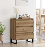 VidaXL Dressoir met lade Artisan Eiken 60 x 35 x 70 cm Bewerkt hout