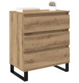VidaXL Dressoir met lade Artisan Eiken 60 x 35 x 70 cm Bewerkt hout