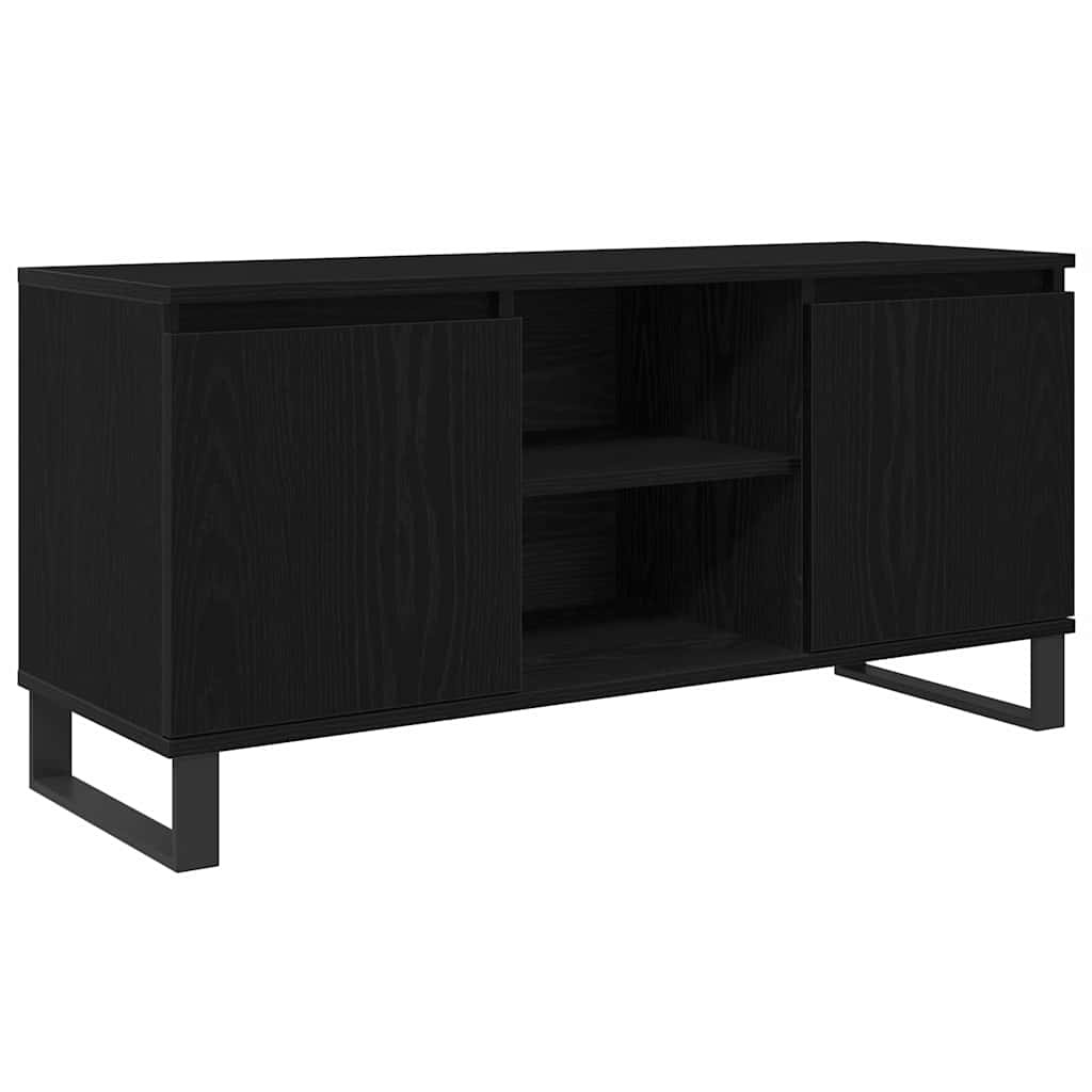 VidaXL TV-kast Zwart Eiken 104 x 35 x 50 cm Bewerkt hout