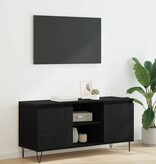 VidaXL TV-kast Zwart Eiken 104 x 35 x 50 cm Bewerkt hout