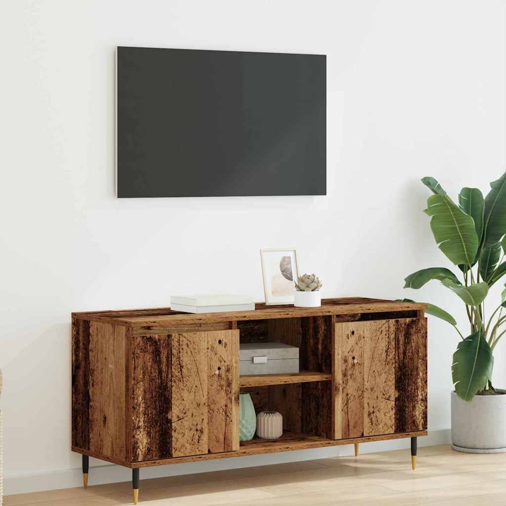 VidaXL TV-kast Oud Hout 104 x 35 x 50 cm Bewerkt hout