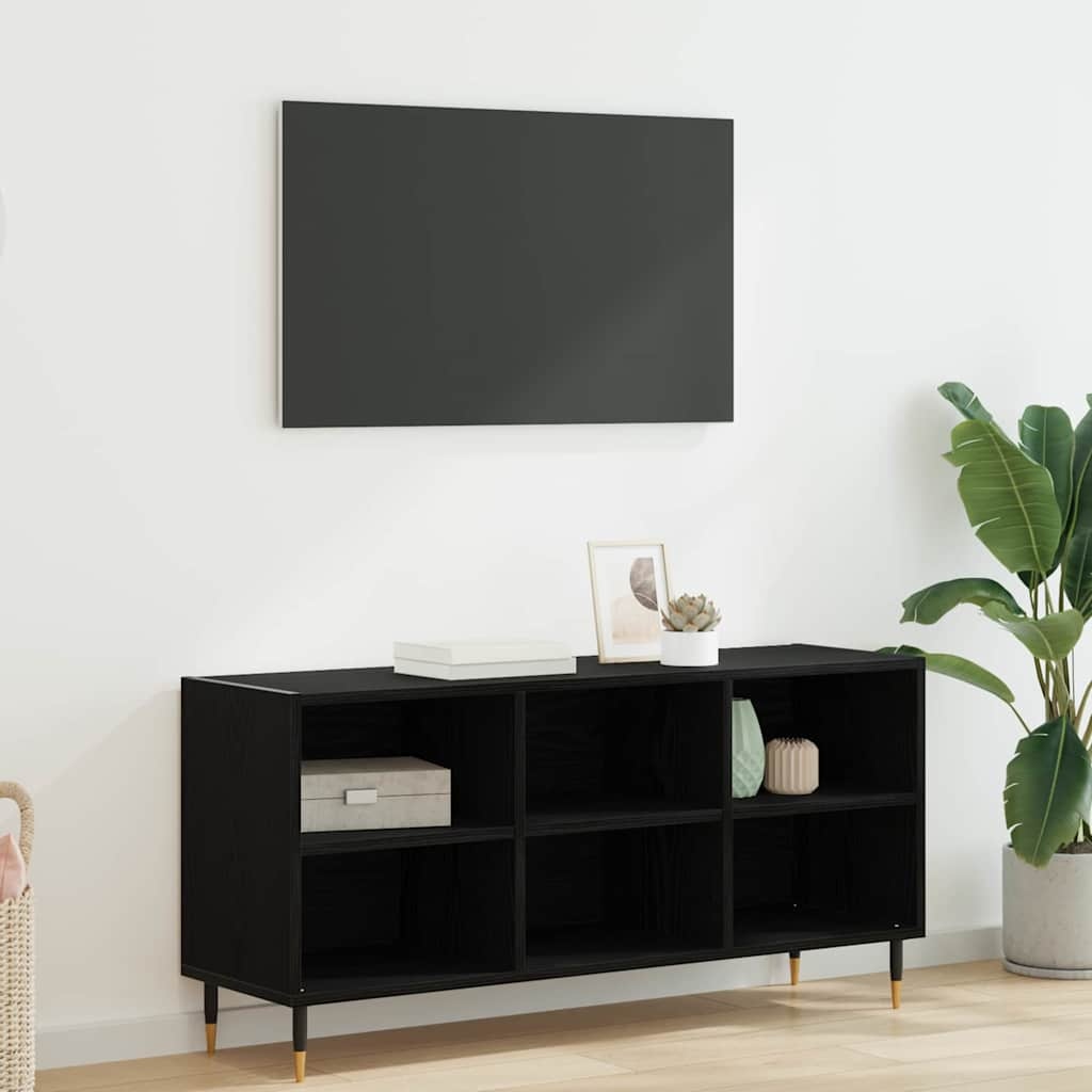 VidaXL TV-kast Zwart Eiken 103,5 x 30 x 50 cm Bewerkt hout