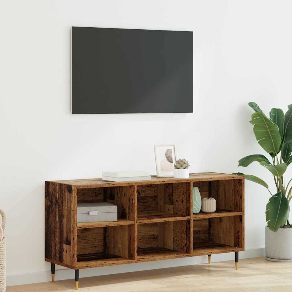 VidaXL TV-kast Oud Hout 103,5 x 30 x 50 cm Bewerkt hout