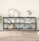 VidaXL Wandtafel met plank Zwart Eiken 180 x 30 x 75 cm Bewerkt hout