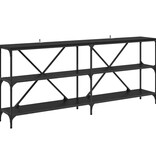 VidaXL Wandtafel met plank Zwart Eiken 180 x 30 x 75 cm Bewerkt hout