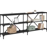 VidaXL Wandtafel met plank Zwart Eiken 180 x 30 x 75 cm Bewerkt hout