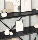 VidaXL Wandtafel met plank Zwart Eiken 180 x 30 x 75 cm Bewerkt hout