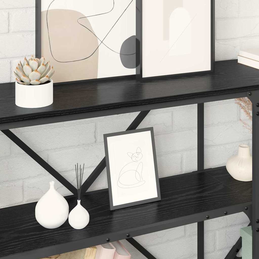 VidaXL Wandtafel met plank Zwart Eiken 180 x 30 x 75 cm Bewerkt hout