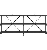 VidaXL Wandtafel met plank Zwart Eiken 180 x 30 x 75 cm Bewerkt hout
