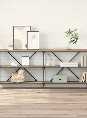 VidaXL Wandtafel met plank Artisan Eiken 180 x 30 x 75 cm Bewerkt hout