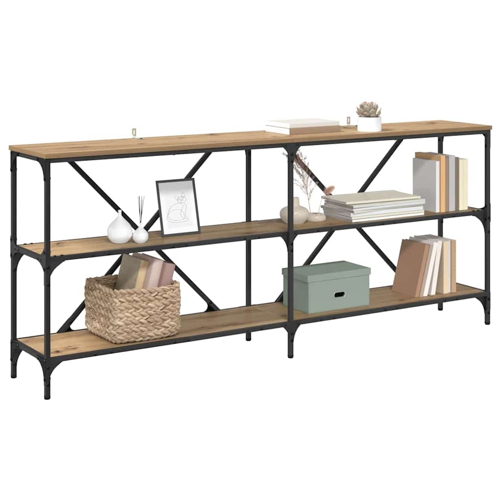 VidaXL Wandtafel met plank Artisan Eiken 180 x 30 x 75 cm Bewerkt hout