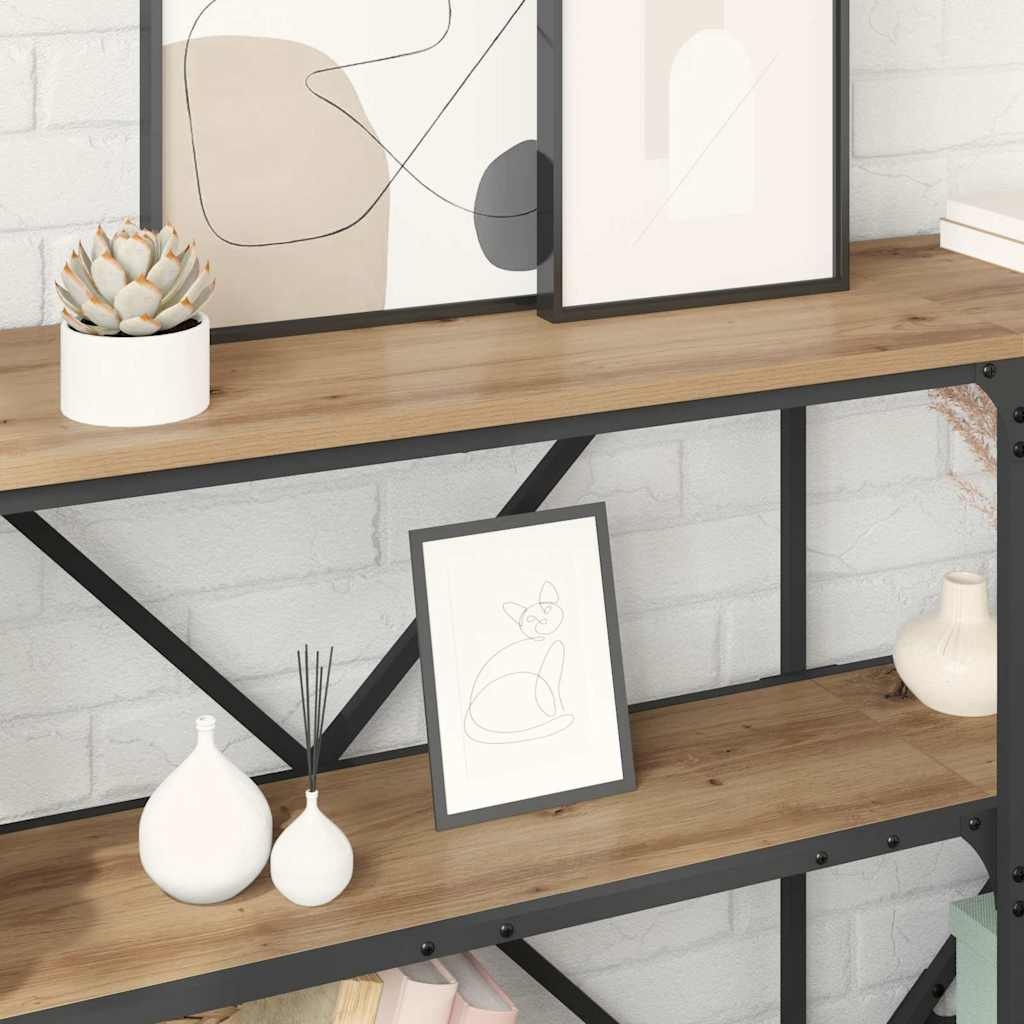 VidaXL Wandtafel met plank Artisan Eiken 180 x 30 x 75 cm Bewerkt hout