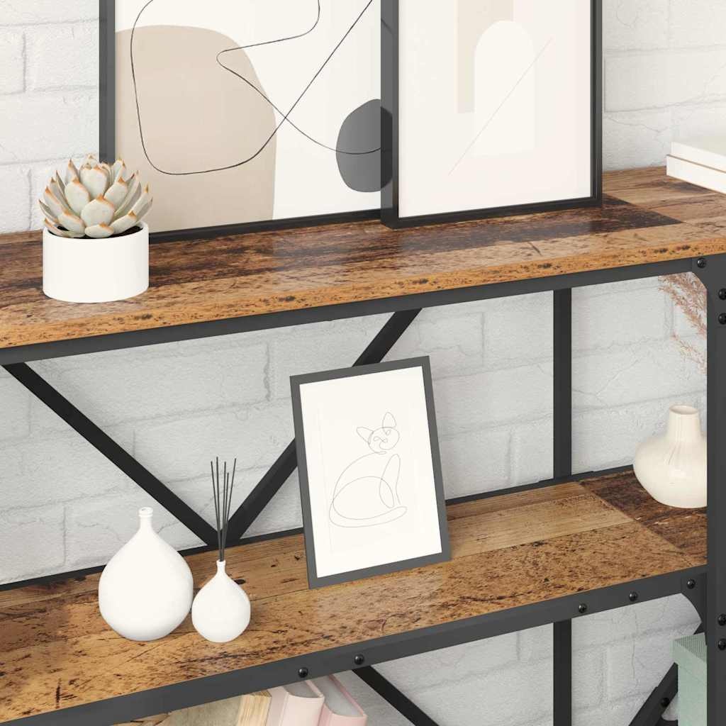 VidaXL Wandtafel met plank Oud Hout 180 x 30 x 75 cm Bewerkt hout