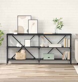 VidaXL Wandtafel met plank Zwart Eiken 160 x 30 x 75 cm Bewerkt hout