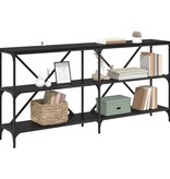VidaXL Wandtafel met plank Zwart Eiken 160 x 30 x 75 cm Bewerkt hout