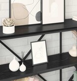 VidaXL Wandtafel met plank Zwart Eiken 160 x 30 x 75 cm Bewerkt hout