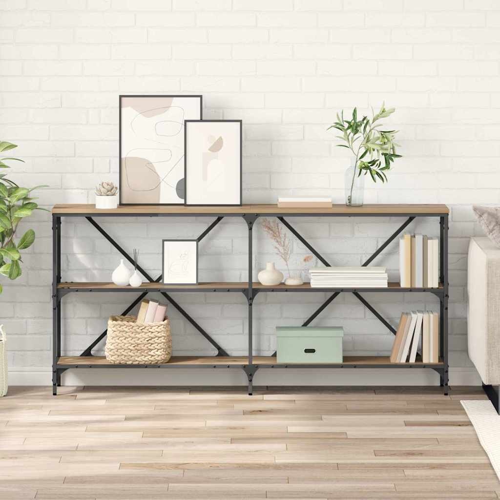 VidaXL Wandtafel met plank Artisan Eiken 160 x 30 x 75 cm Bewerkt hout