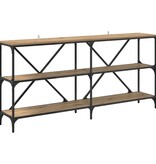 VidaXL Wandtafel met plank Artisan Eiken 160 x 30 x 75 cm Bewerkt hout