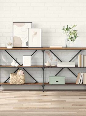 VidaXL Wandtafel met plank Oud Hout 160 x 30 x 75 cm Bewerkt hout