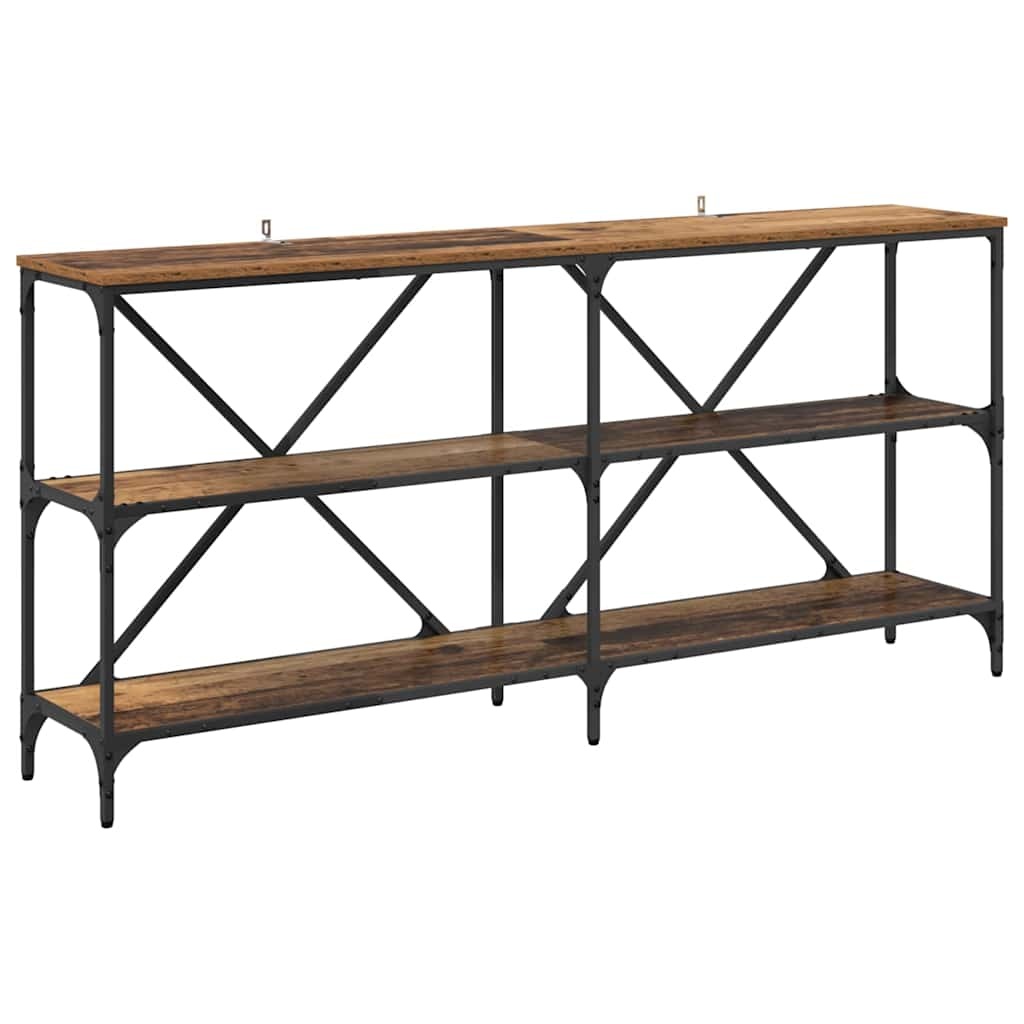 VidaXL Wandtafel met plank Oud Hout 160 x 30 x 75 cm Bewerkt hout