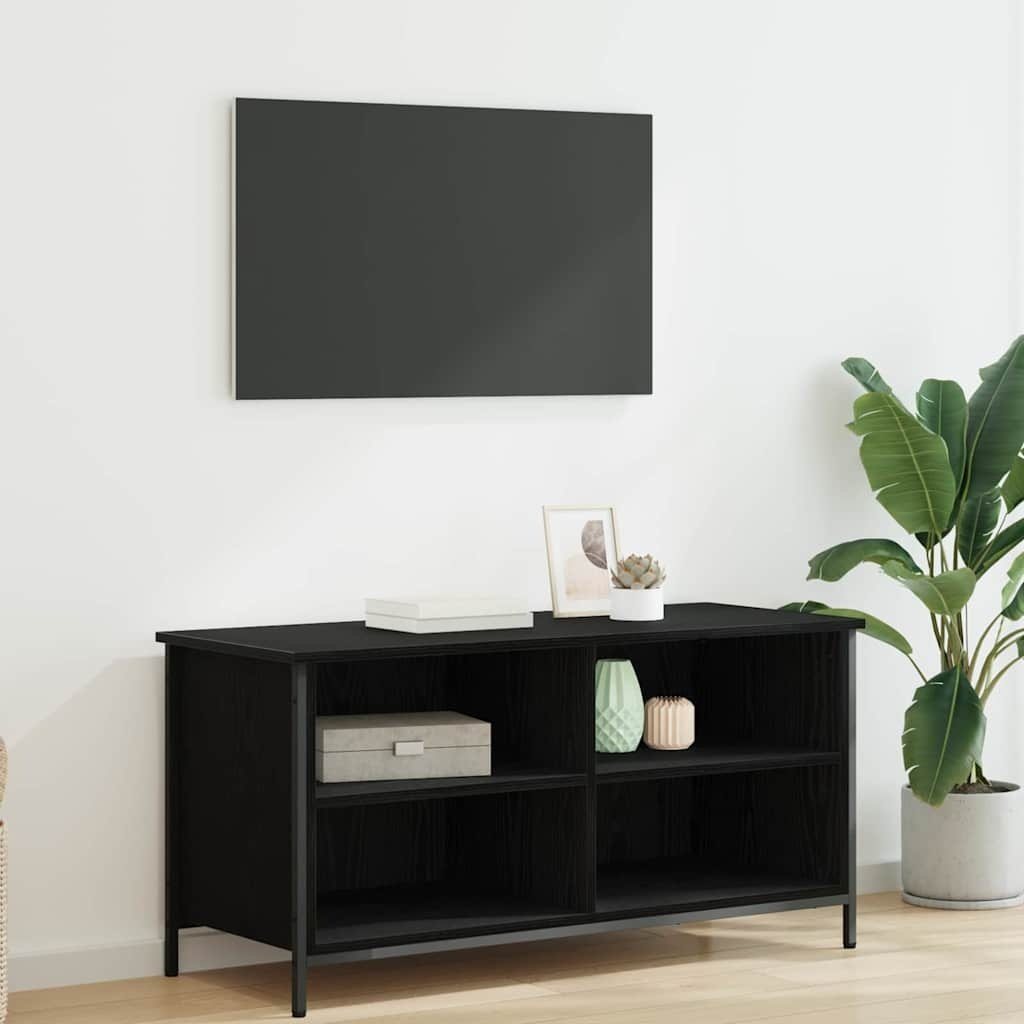 VidaXL TV-kast Zwart Eiken 100 x 40 x 50 cm Bewerkt hout