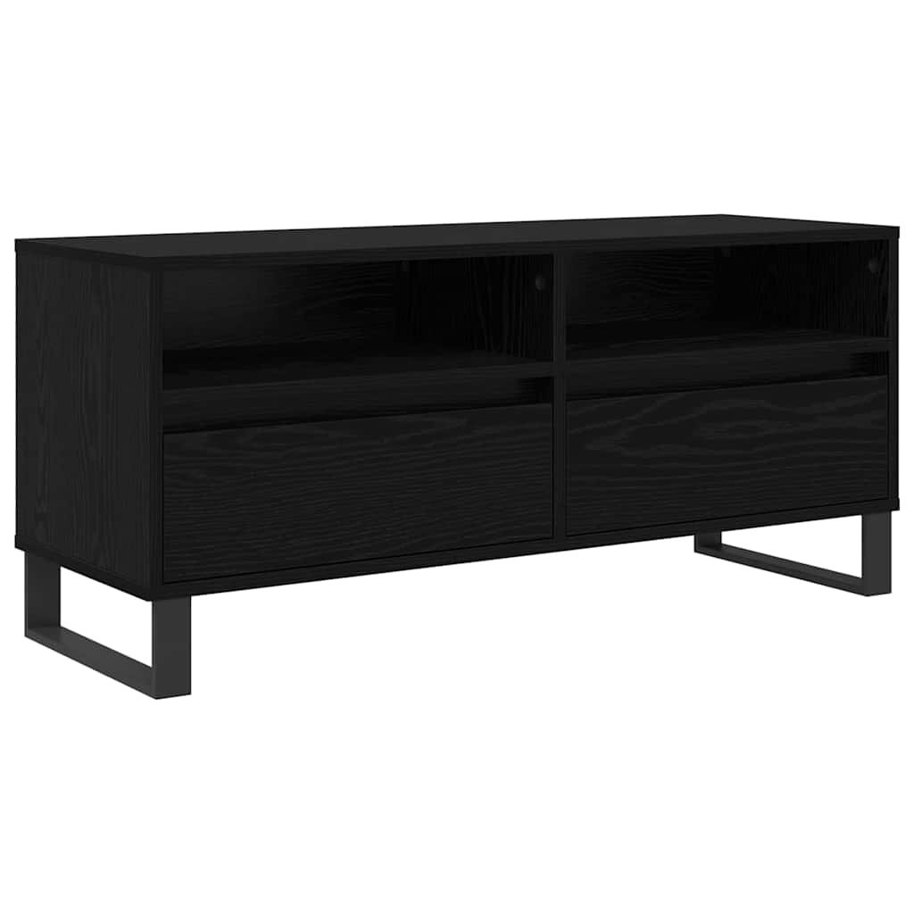 VidaXL TV-kast met lade Zwart Eiken 100 x 34,5 x 44,5 cm