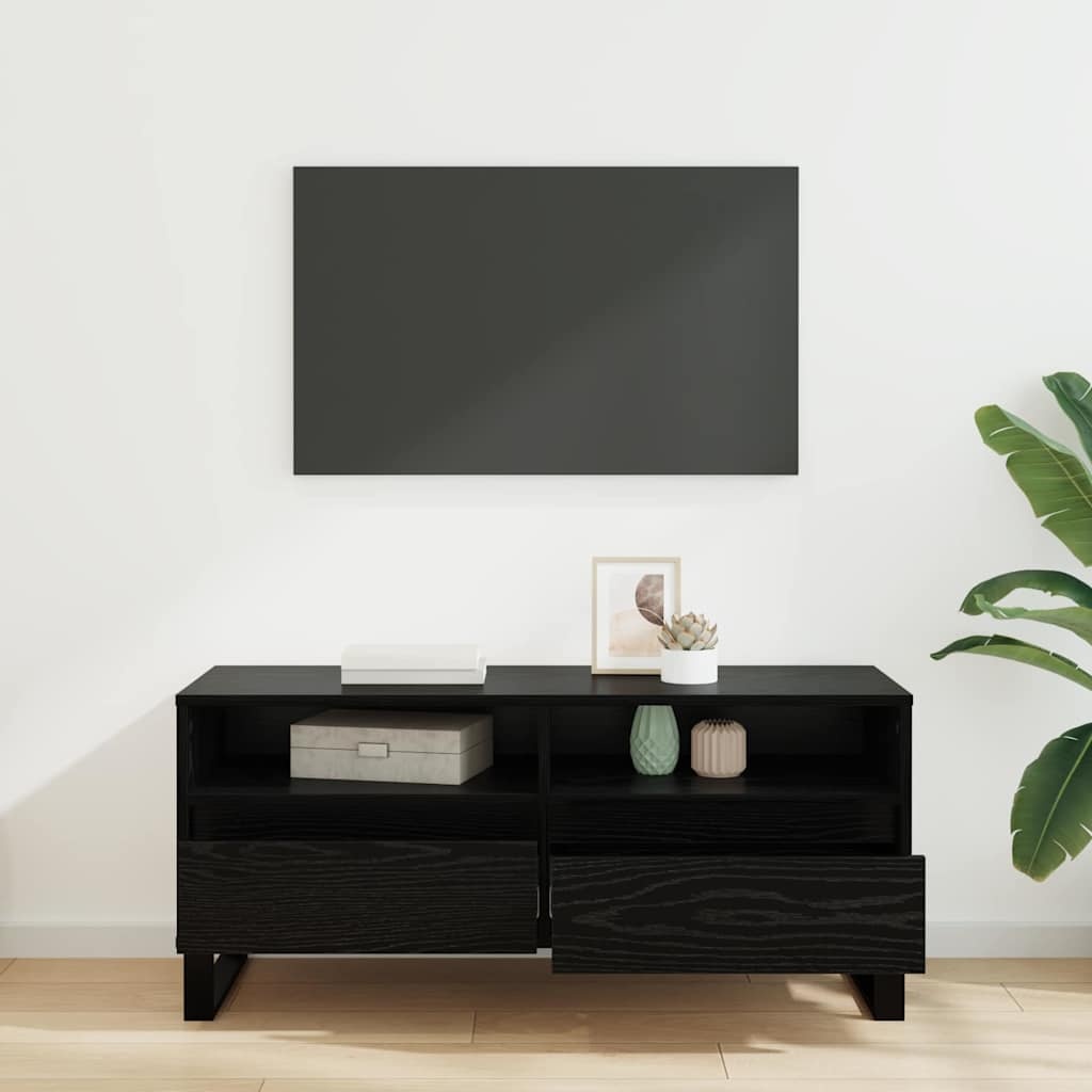 VidaXL TV-kast met lade Zwart Eiken 100 x 34,5 x 44,5 cm