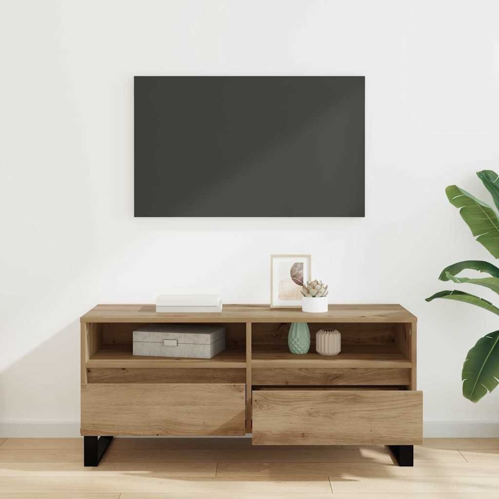 VidaXL TV-kast met lade Artisan Eiken 100 x 34,5 x 44,5 cm