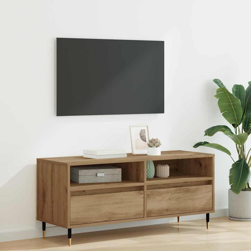 VidaXL TV-kast met lade Artisan Eiken 100 x 34,5 x 44,5 cm