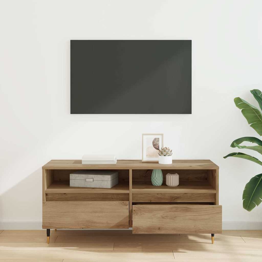 VidaXL TV-kast met lade Artisan Eiken 100 x 34,5 x 44,5 cm