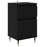 VidaXL Dressoir Zwart Eiken 40 x 35 x 70 cm Gemonteerd hout en ijzer