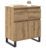 VidaXL Dressoir Artisan Eiken 60 x 35 x 70 cm Gemonteerd hout en ijzer