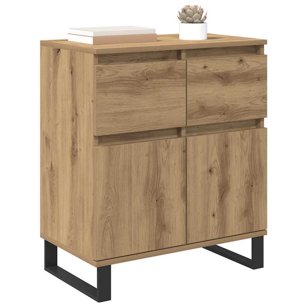 VidaXL Dressoir Artisan Eiken 60 x 35 x 70 cm Gemonteerd hout en ijzer