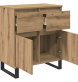 VidaXL Dressoir Artisan Eiken 60 x 35 x 70 cm Gemonteerd hout en ijzer