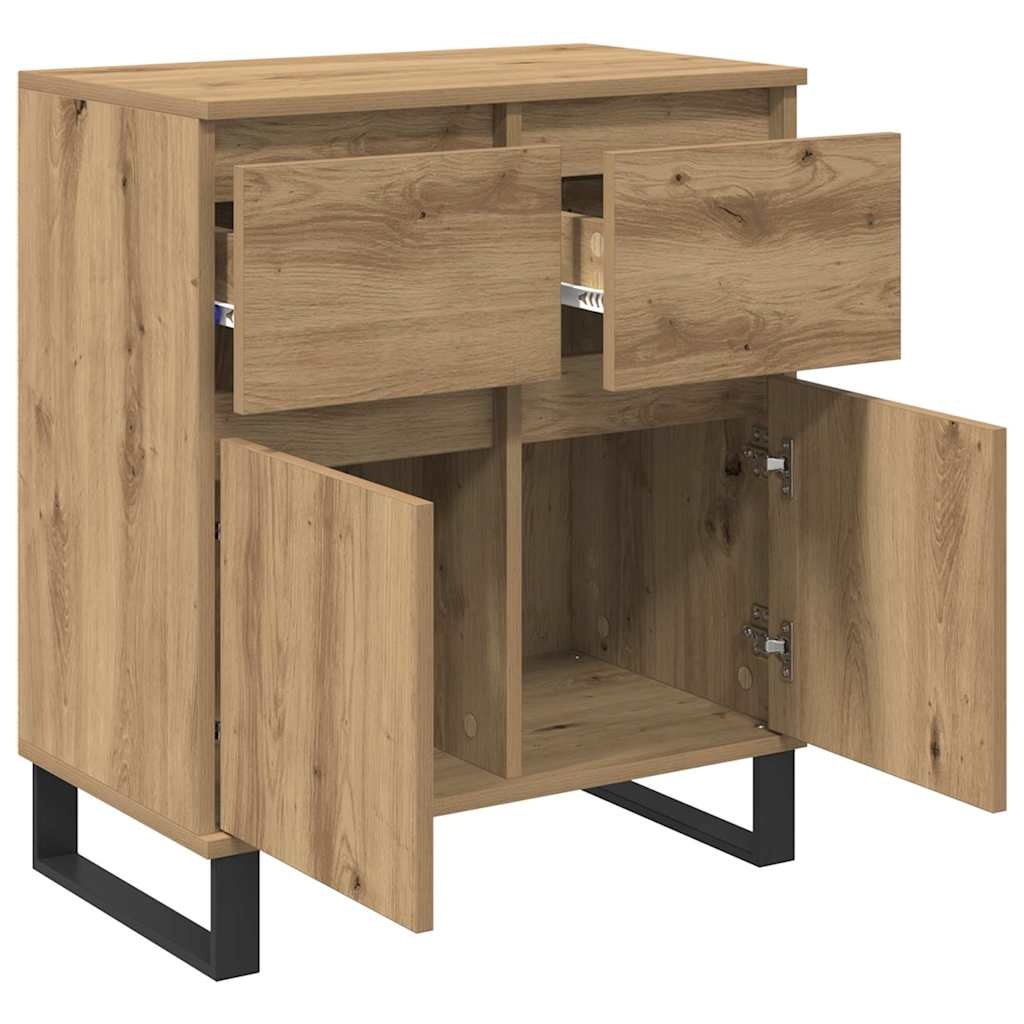 VidaXL Dressoir Artisan Eiken 60 x 35 x 70 cm Gemonteerd hout en ijzer
