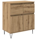 VidaXL Dressoir Artisan Eiken 60 x 35 x 70 cm Gemonteerd hout en ijzer