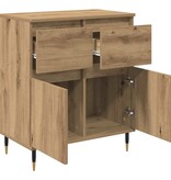 VidaXL Dressoir Artisan Eiken 60 x 35 x 70 cm Gemonteerd hout en ijzer