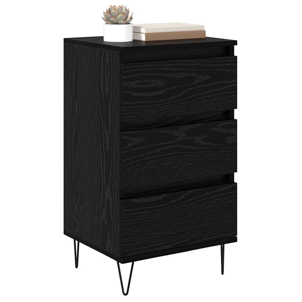 VidaXL Dressoir Zwart Eiken 40 x 35 x 70 cm Gemonteerd hout en ijzer