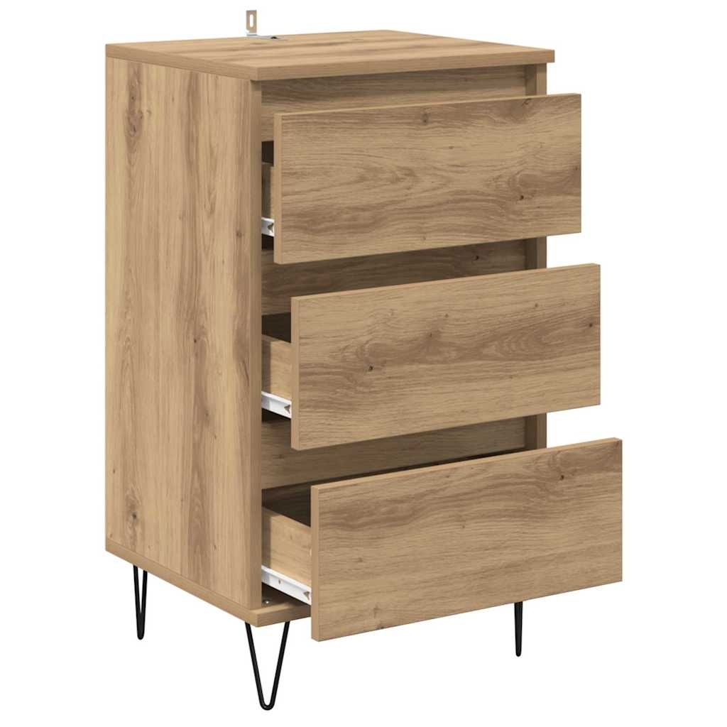 VidaXL Dressoir Artisan Eiken 40 x 35 x 70 cm Gemonteerd hout en ijzer