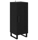 VidaXL Dressoir Zwart Eiken 34,5 x 34 x 90 cm Gemonteerd hout en ijzer