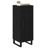 VidaXL Dressoir Zwart Eiken 34,5 x 34 x 90 cm Gemonteerd hout en ijzer