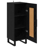 VidaXL Dressoir Zwart Eiken 34,5 x 34 x 90 cm Gemonteerd hout en ijzer