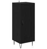 VidaXL Dressoir Zwart Eiken 34,5 x 34 x 90 cm Gemonteerd hout en ijzer